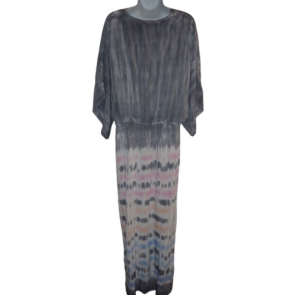 Surf Gypsy Twist Front Duster Swim Cover-Up Dress Grey Tie Dye Size S Boho - Picture 5 of 6